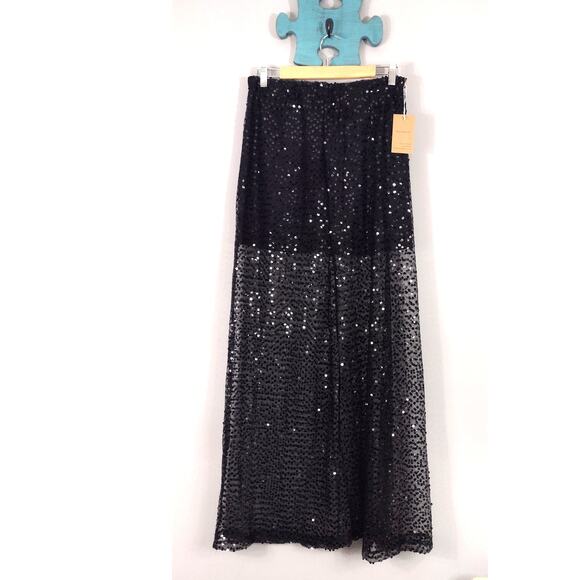 SOOLINEN Black Sequin Long Tulle Skirt – NWT, Elegant & Eye-Catching - Picture 2 of 13